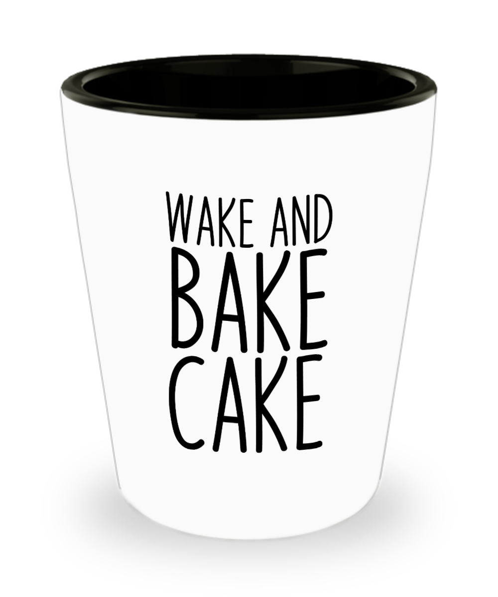 Baking Gifts Wake And Bake Cake Birthday Christmas Gift Idea For Men Women Shot Glass