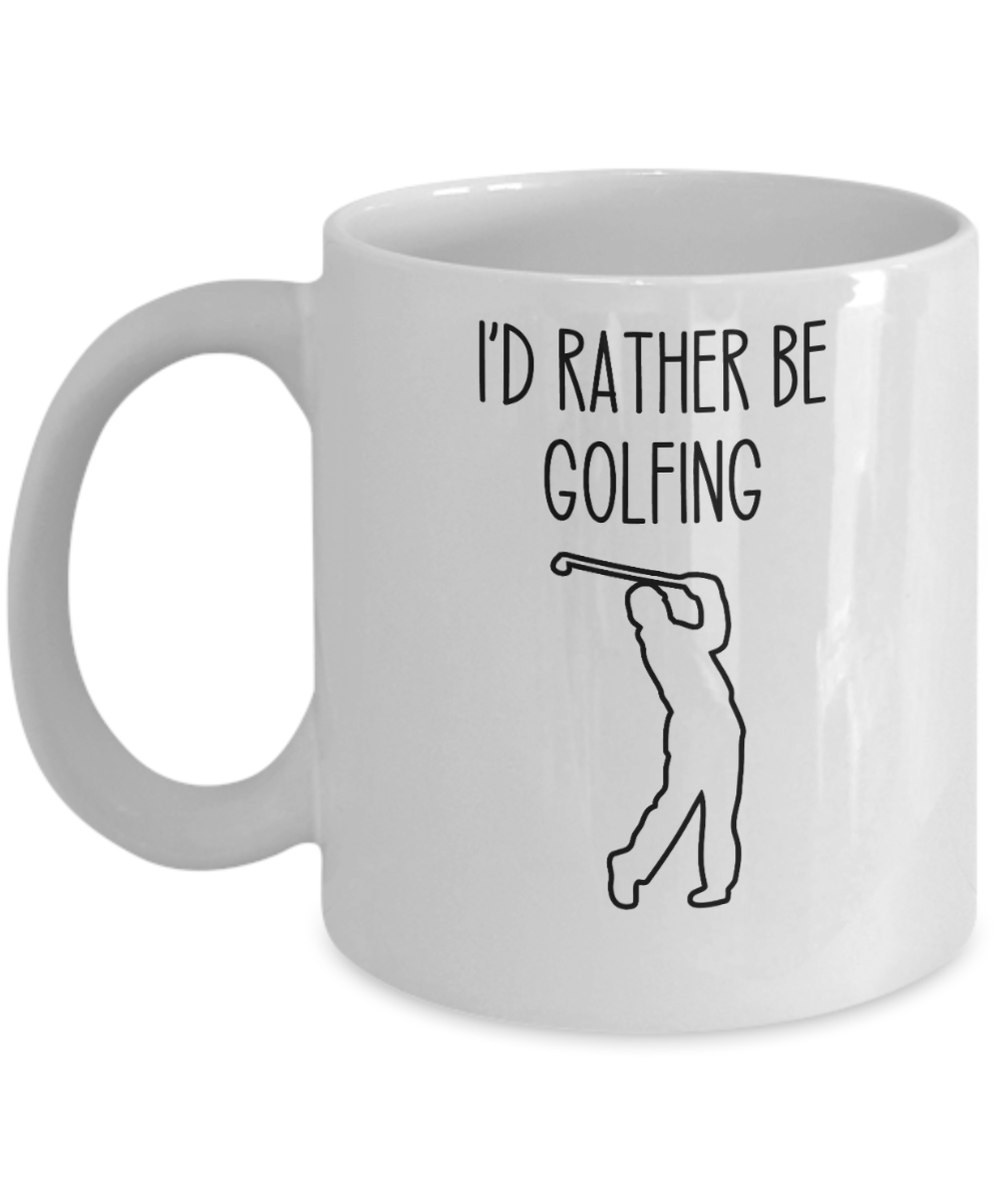 11 oz or 15 oz Coffee Mug - I'd Rather Be Golfing - Boyfriend, Girlfriend, Birthday, Funny, Novelty, Gift