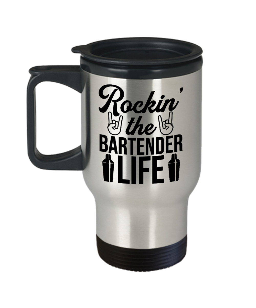 Bartender Gifts Rockin The Bartender Life Birthday Christmas Gift Idea For Men Women Travel Mug