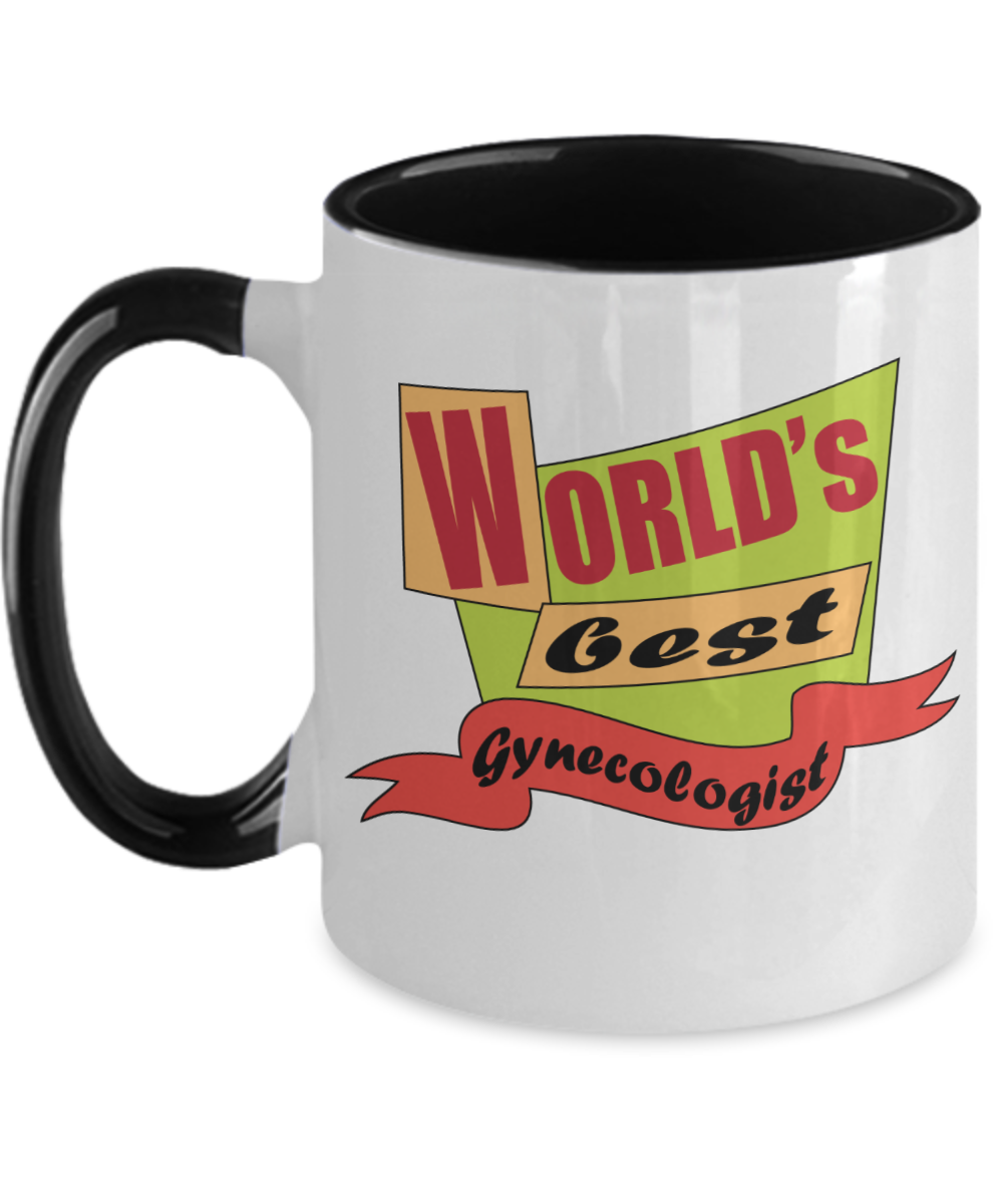 Gynecologist Gifts Worlds Best Gynecologist Birthday Christmas Gift Idea Two Tone Coffee Mug 11oz