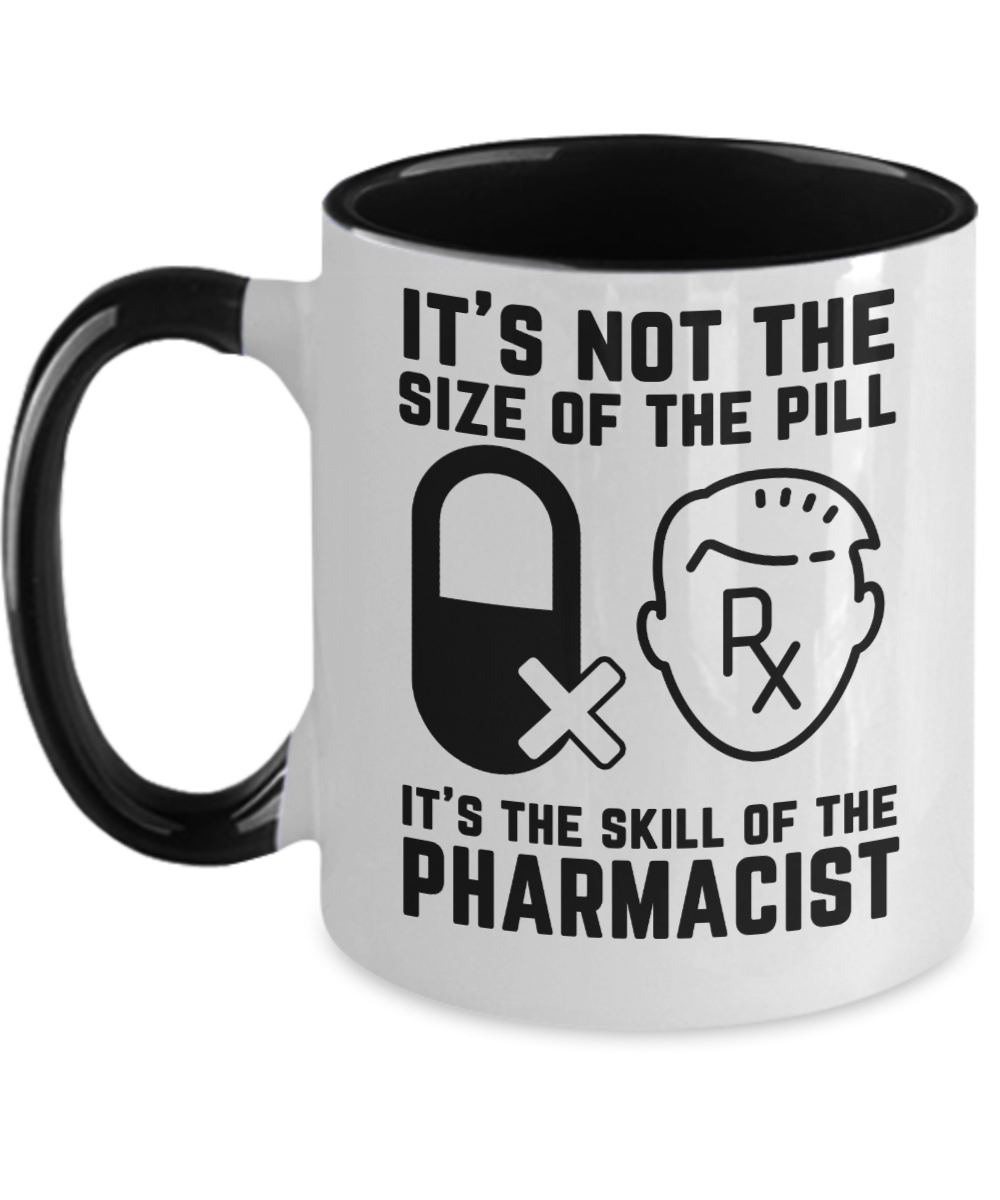 Pharmacist Gifts Its Not The Size Birthday Christmas Gift Idea For Men Women Two Tone Coffee Mug 11oz