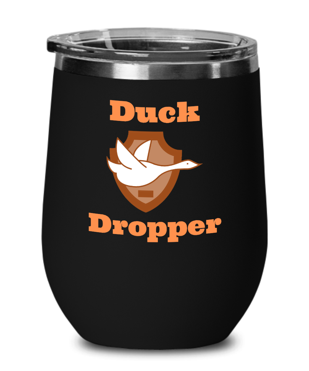 Hunting Gifts Duck Dropper Birthday Christmas Gift Idea For Men Women Wine Glass