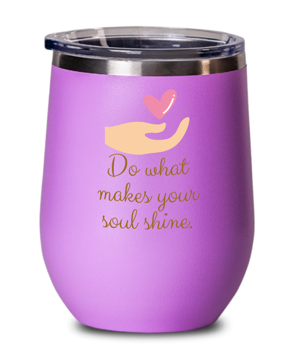 Yoga Gifts Do What Makes Your Soul Shine Birthday Christmas Gift Idea For Men Women Wine Glass