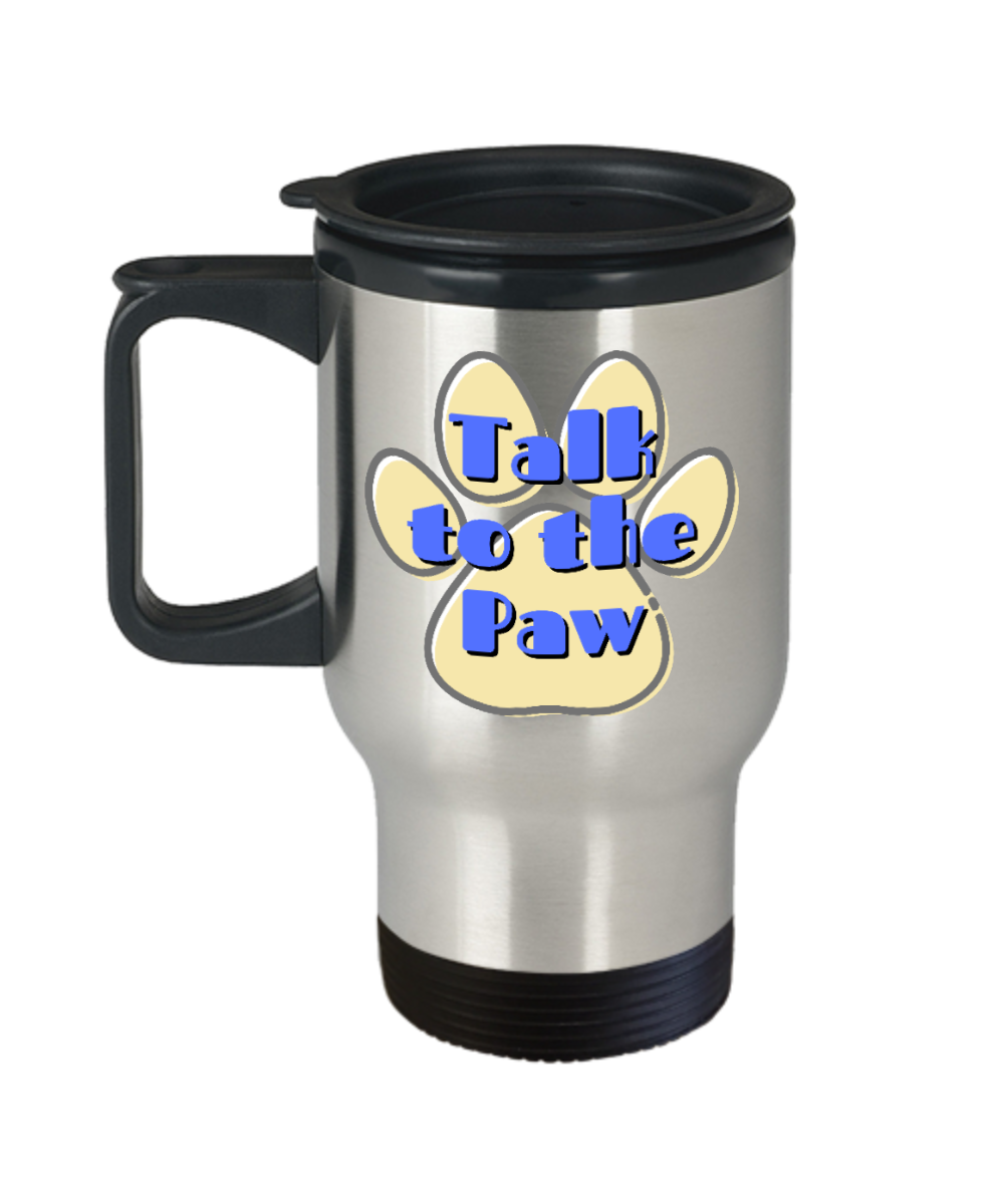 Cat Lovers Gifts Talk To The Paw Birthday Christmas Gift Idea For Men Women Travel Mug