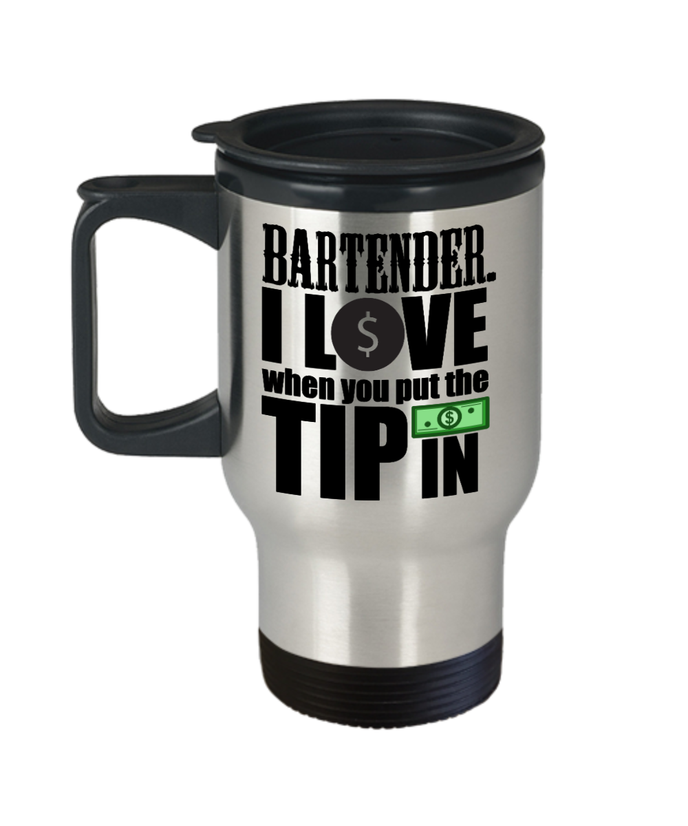 Bartender Gifts Bartender I Love Birthday Christmas Gift Idea For Men Women Travel Mug