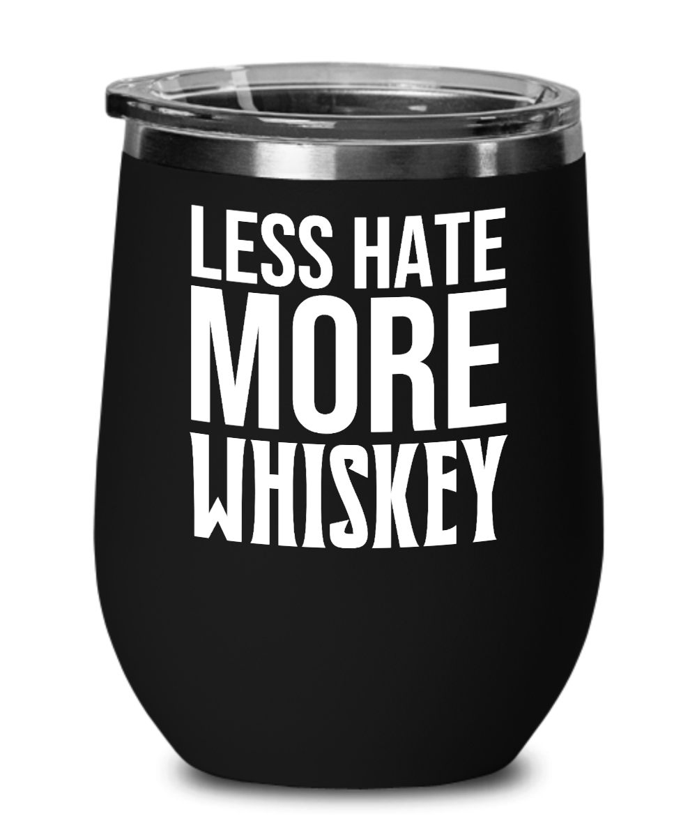 Bartender Gifts Less Hate More Whiskey Birthday Christmas Gift Idea For Men Women Wine Glass