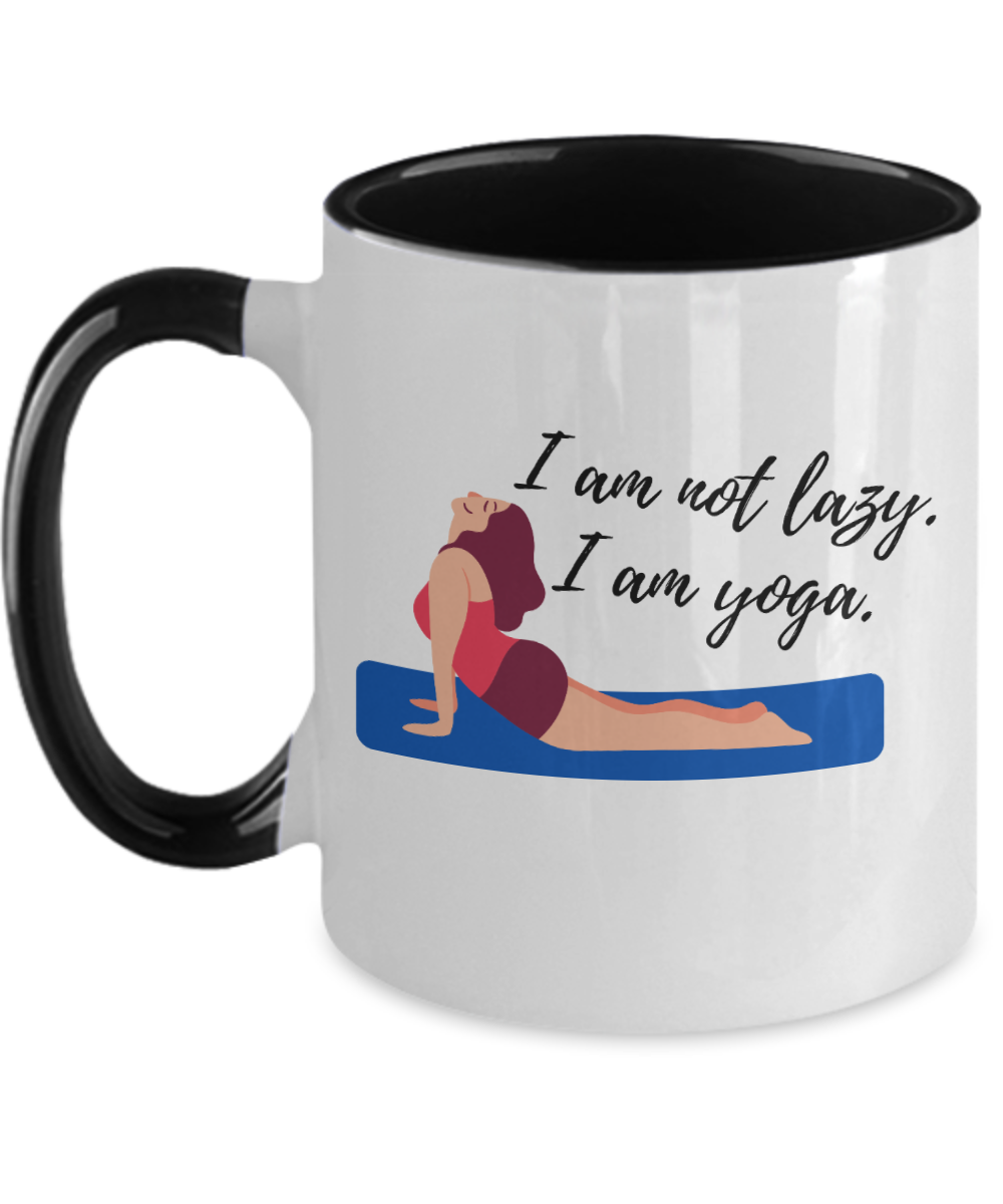 Yoga Gifts I Am Not Lazy Birthday Christmas Gift Idea For Women Two Tone Coffee Mug 11oz