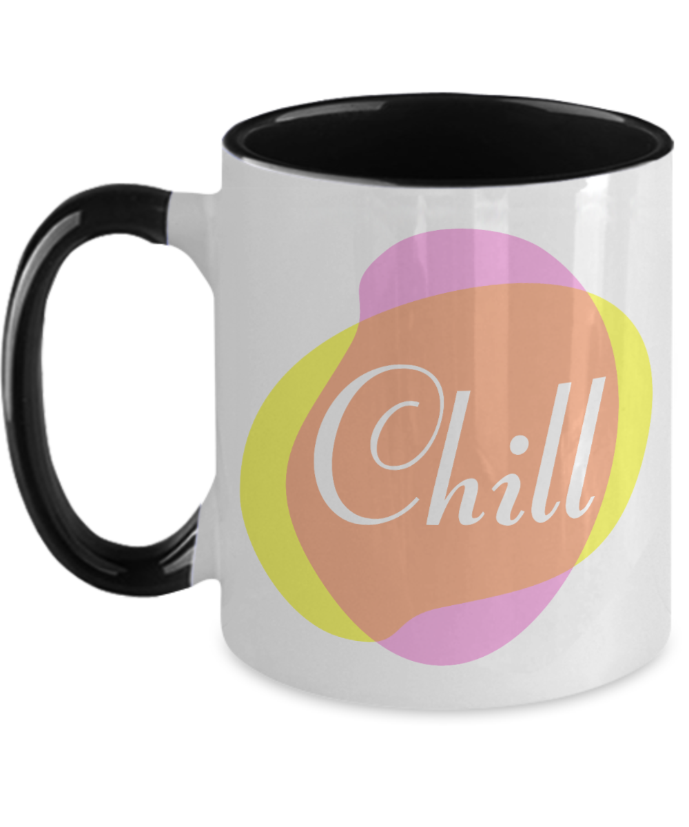 Yoga Gifts Chill Birthday Christmas Gift Idea For Men Women Two Tone Coffee Mug 11oz