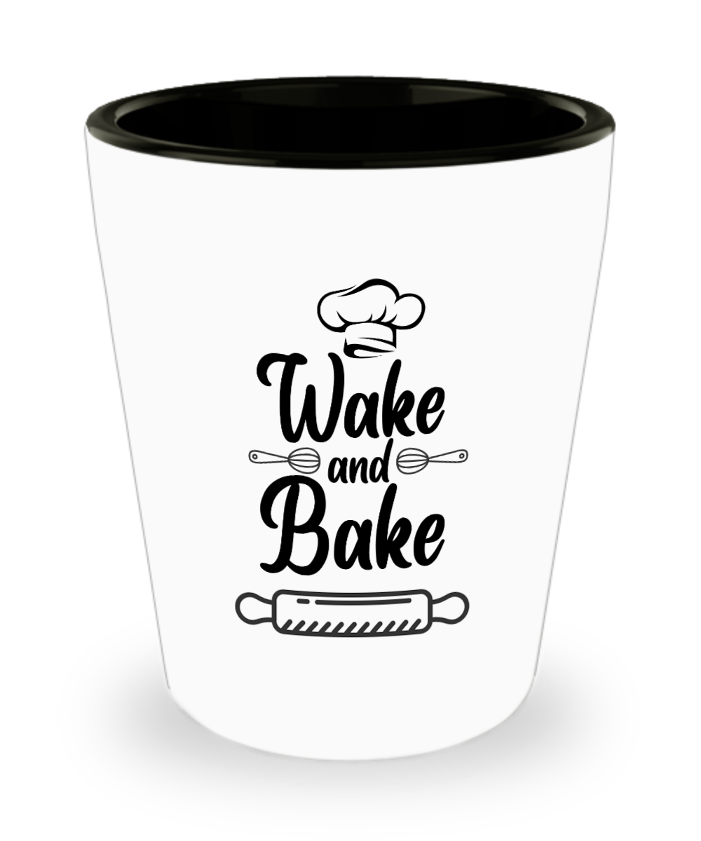 Baking Gifts Wake And Bake Birthday Christmas Gift Idea For Men Women Shot Glass