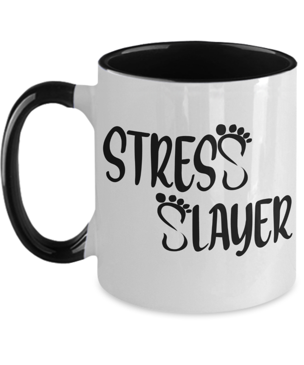 Massage Gifts Stress Slayer Birthday Christmas Gift Idea Two Tone Coffee Mug 11oz