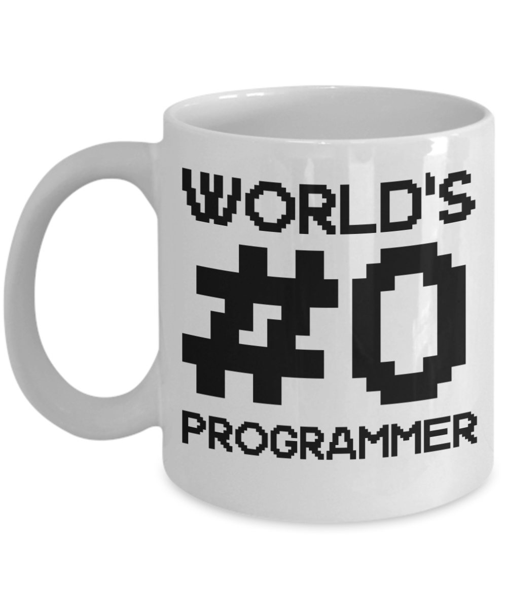 Computer Programming Gifts Coffee Mug Worlds #0 Programmer Birthday Christmas Gift Idea For Men Women 11 oz or 15 oz