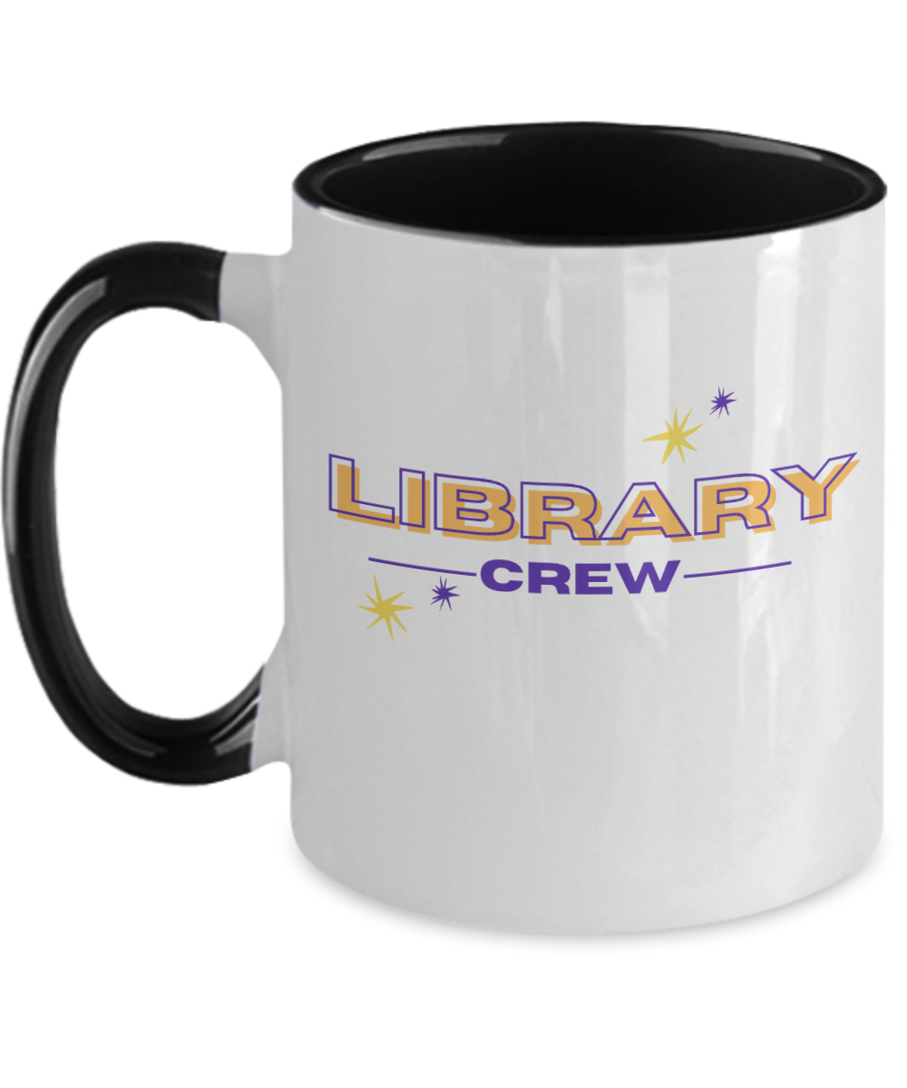 Librarian Gifts Library Crew Birthday Christmas Gift Idea For Men Women Two Tone Coffee Mug 11oz