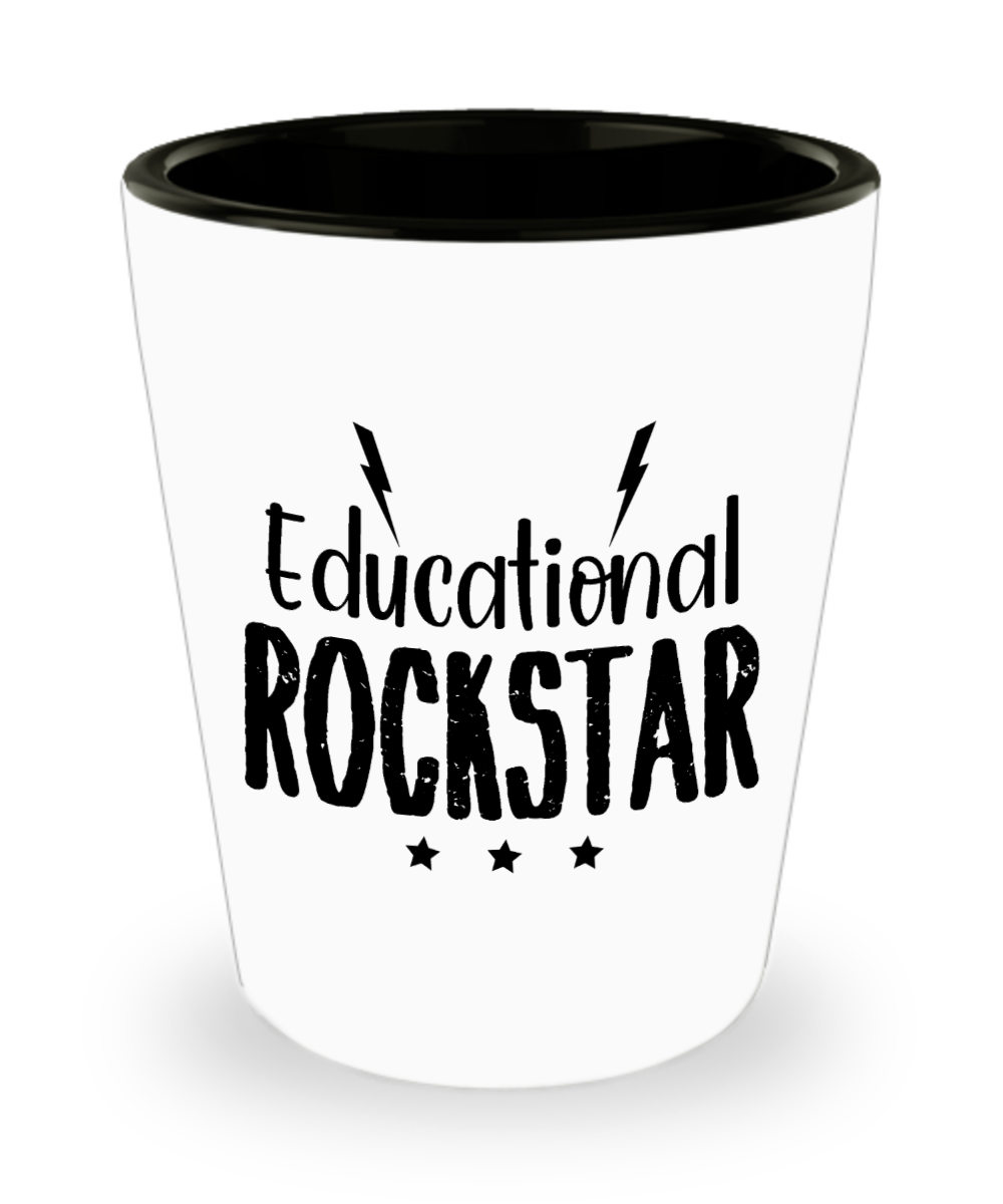 Teacher Gifts Educational Rockstar Birthday Christmas Gift Idea For Men Women Shot Glass