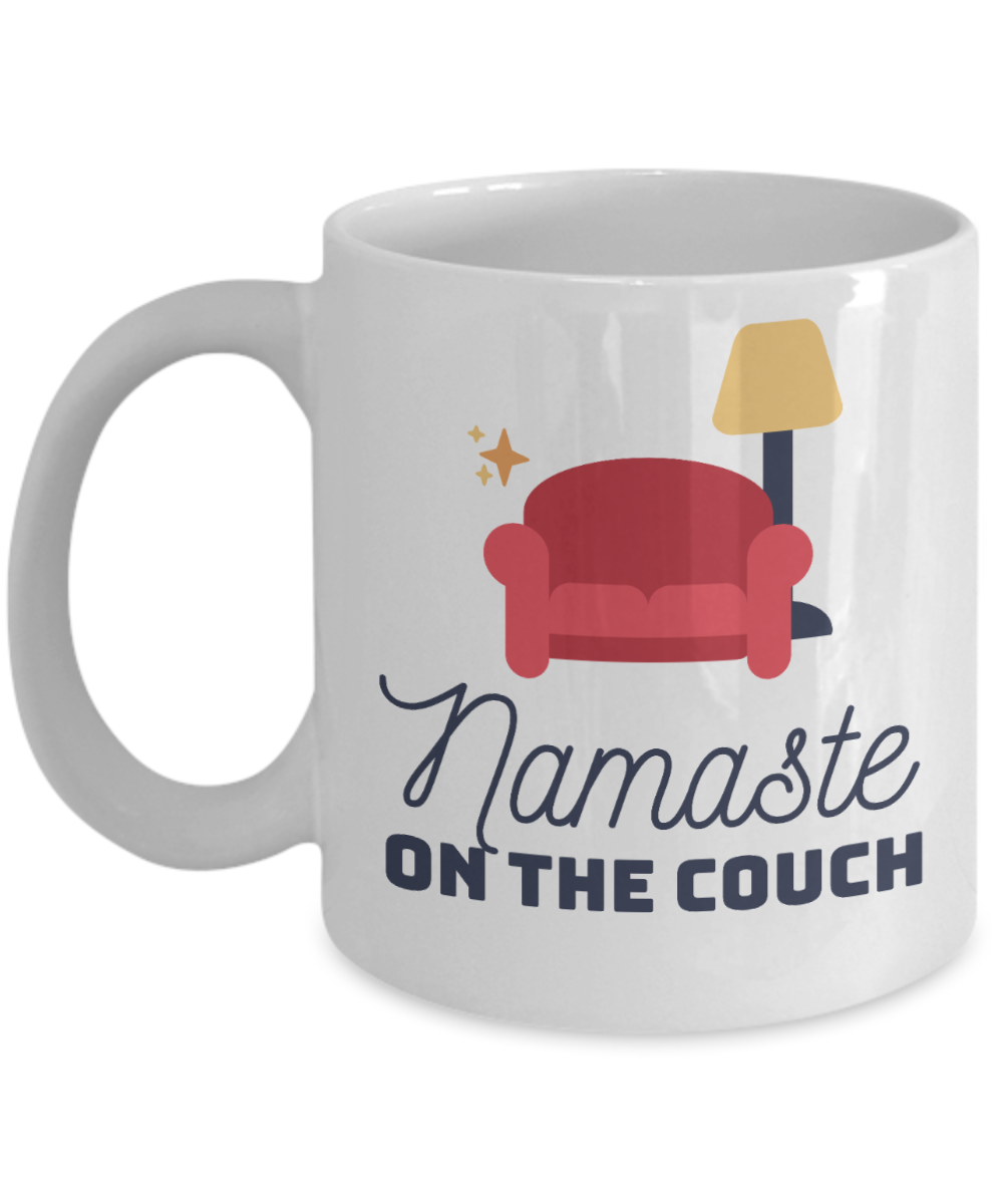 Yoga Gifts Coffee Mug Namaste On The Couch Birthday Christmas Gift Idea For Women 11 oz or 15 oz