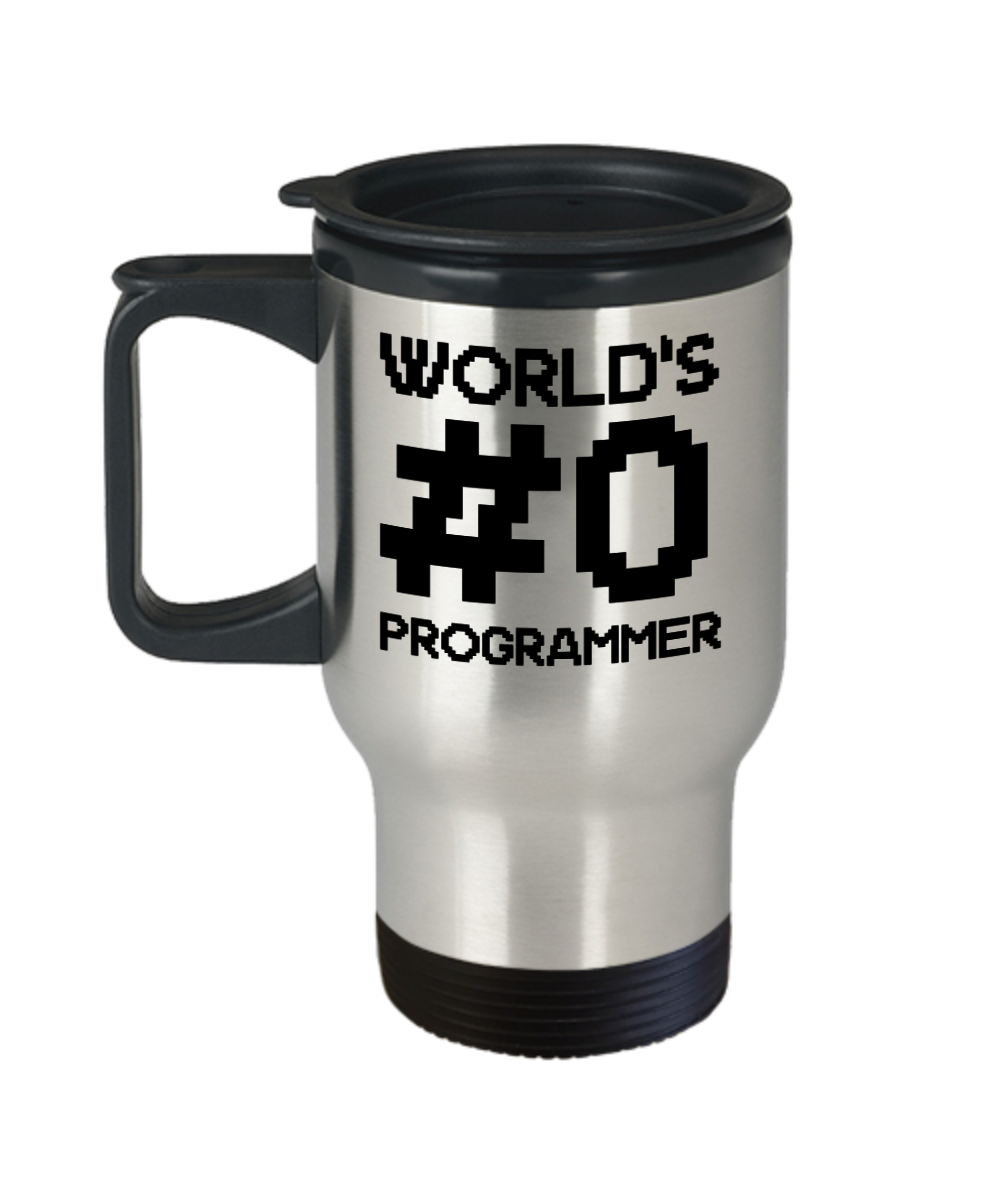 Computer Programming Gifts Worlds #0 Programmer Birthday Christmas Gift Idea For Men Women Travel Mug