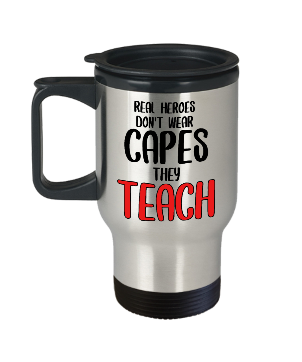 Teacher Gifts Real Heroes Birthday Christmas Gift Idea For Men Women Travel Mug