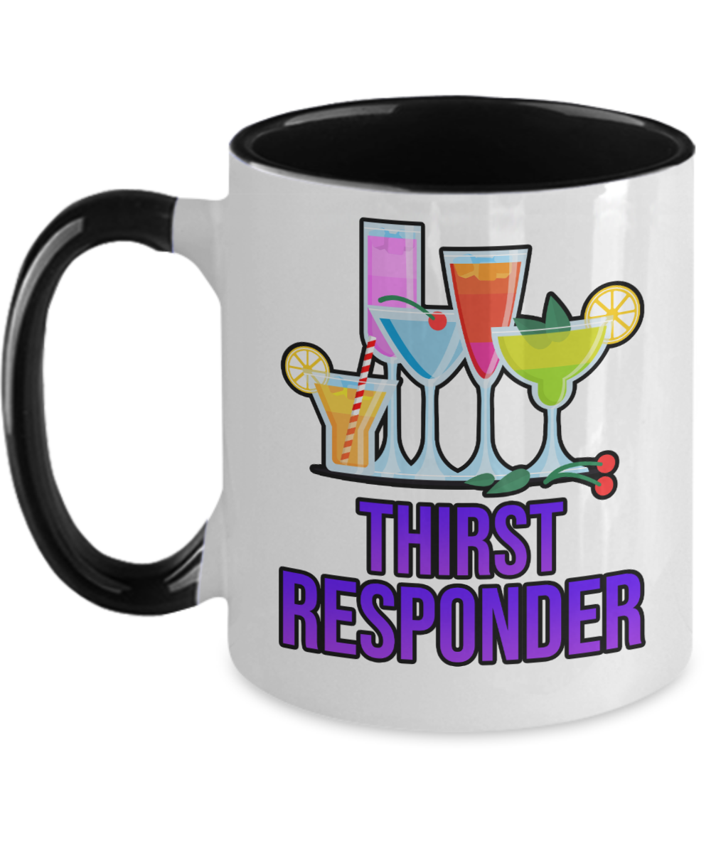 Bartender Gifts Thirst Responder Birthday Christmas Gift Idea For Men Women Two Tone Coffee Mug 11oz