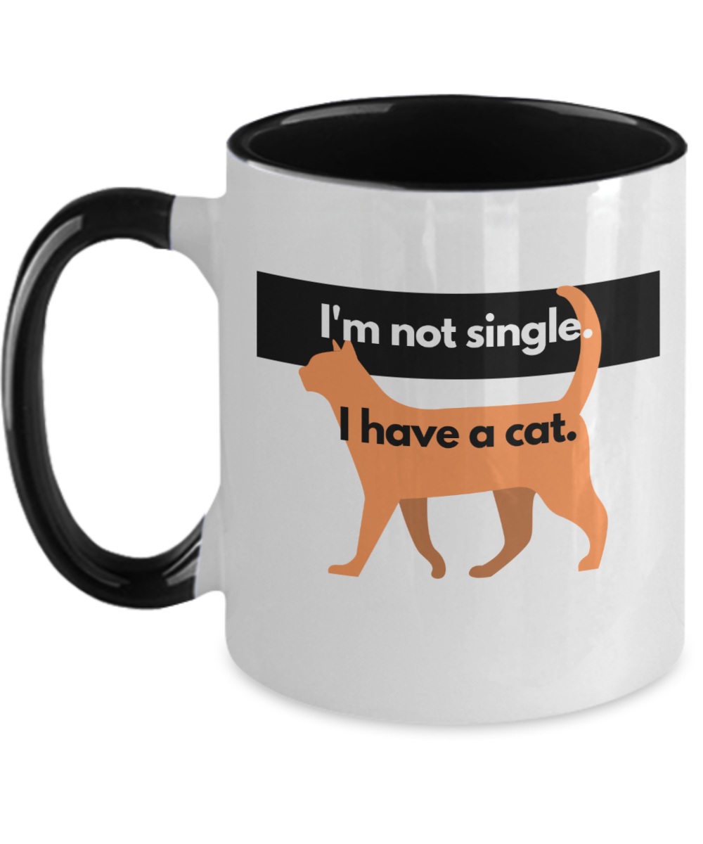 Cat Lovers Gifts I Have A Cat Birthday Christmas Gift Idea Two Tone Coffee Mug 11oz