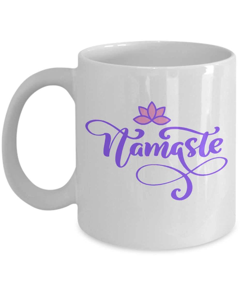 Yoga Gifts Coffee Mug Namaste Birthday Christmas Gift Idea For Women 11 oz or 15 oz