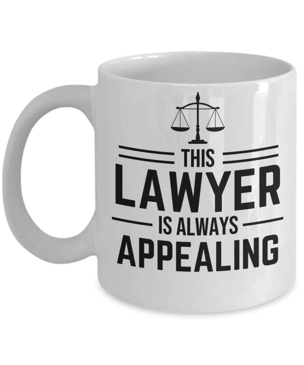 11 oz or 15 oz Coffee Mug - This Lawyer Is Always Appealing - Boyfriend, Girlfriend, Birthday, Funny, Novelty, Gift