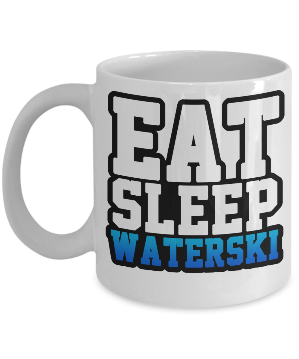 Skiing Gifts Coffee Mug Eat Sleep Waterski Birthday Christmas Gift Idea For Men Women 11 oz or 15 oz