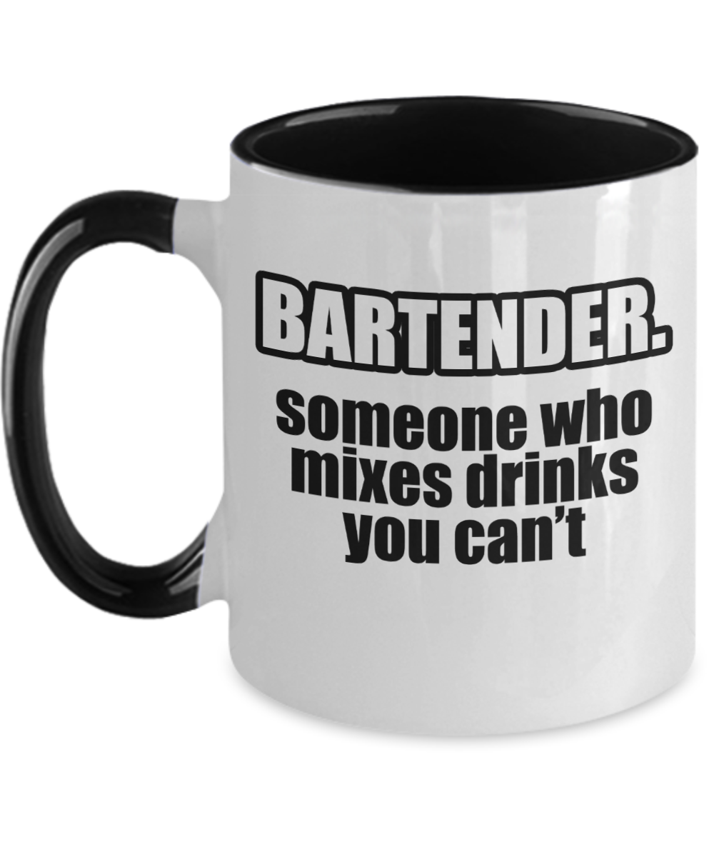 Bartender Gifts Bartenders Someone Who Mixes Birthday Christmas Gift Idea For Men Women Two Tone Coffee Mug 11oz