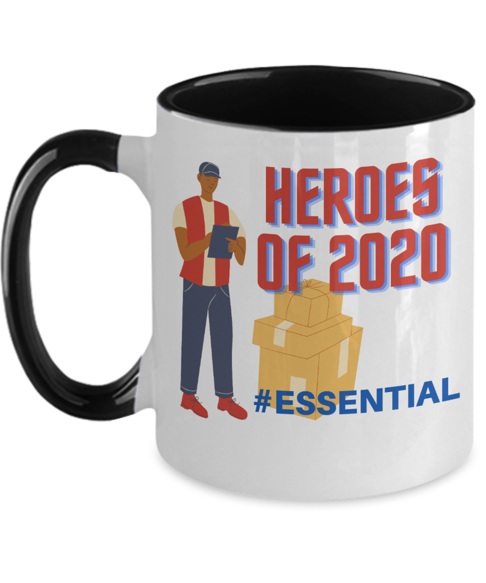 Postal Worker Gifts Heroes Of 2021 Birthday Christmas Gift Idea Two Tone Coffee Mug 11oz