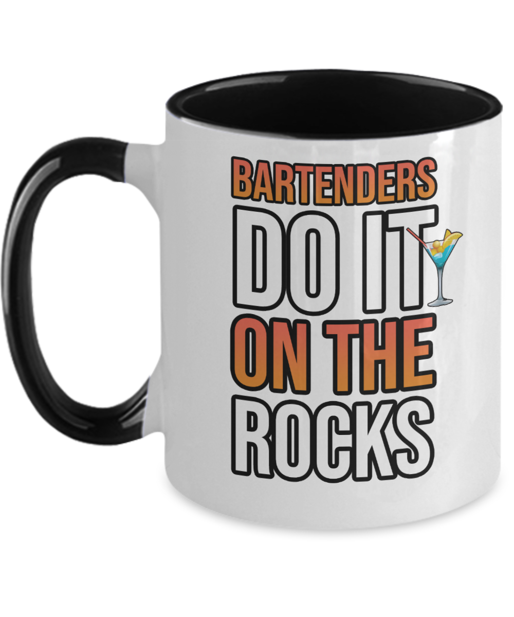 Bartender Gifts Bartenders Do It On The Rocks Birthday Christmas Gift Idea For Men Women Two Tone Coffee Mug 11oz