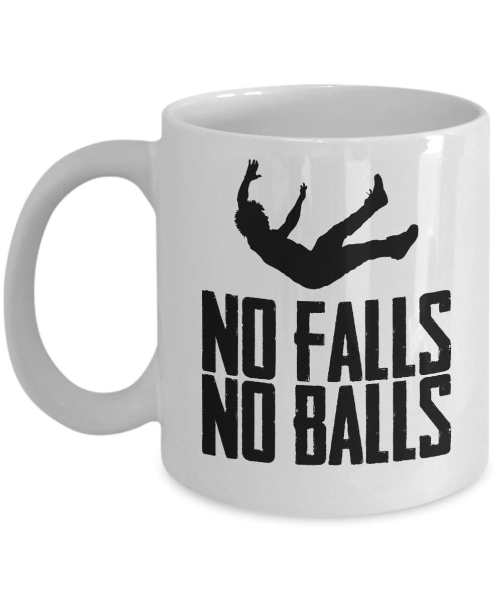 Skiing Gifts Coffee Mug No Falls No Balls Birthday Christmas Gift Idea For Men Women 11 oz or 15 oz