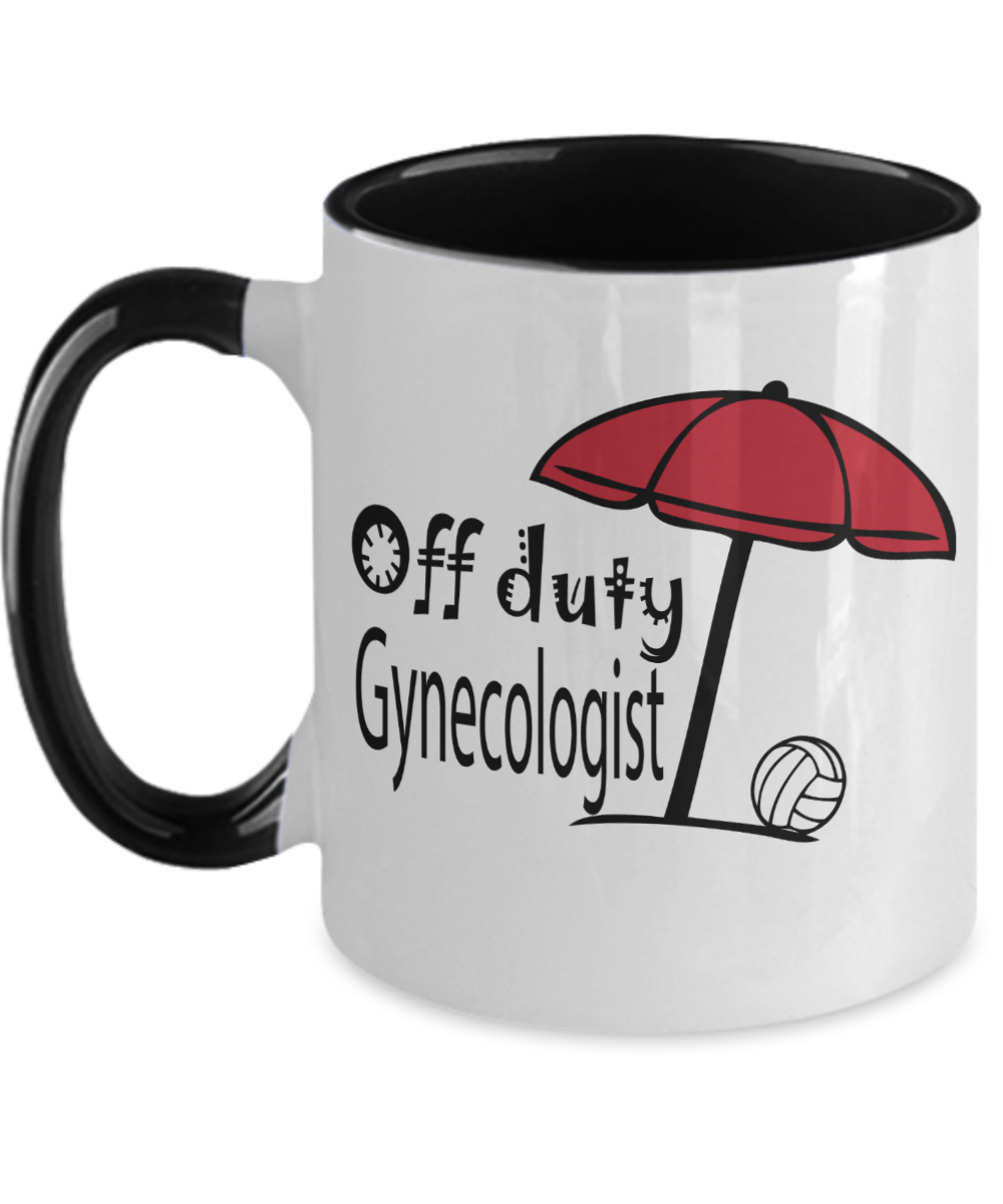 Gynecologist Gifts Off Duty Gynecologist Birthday Christmas Gift Idea Two Tone Coffee Mug 11oz