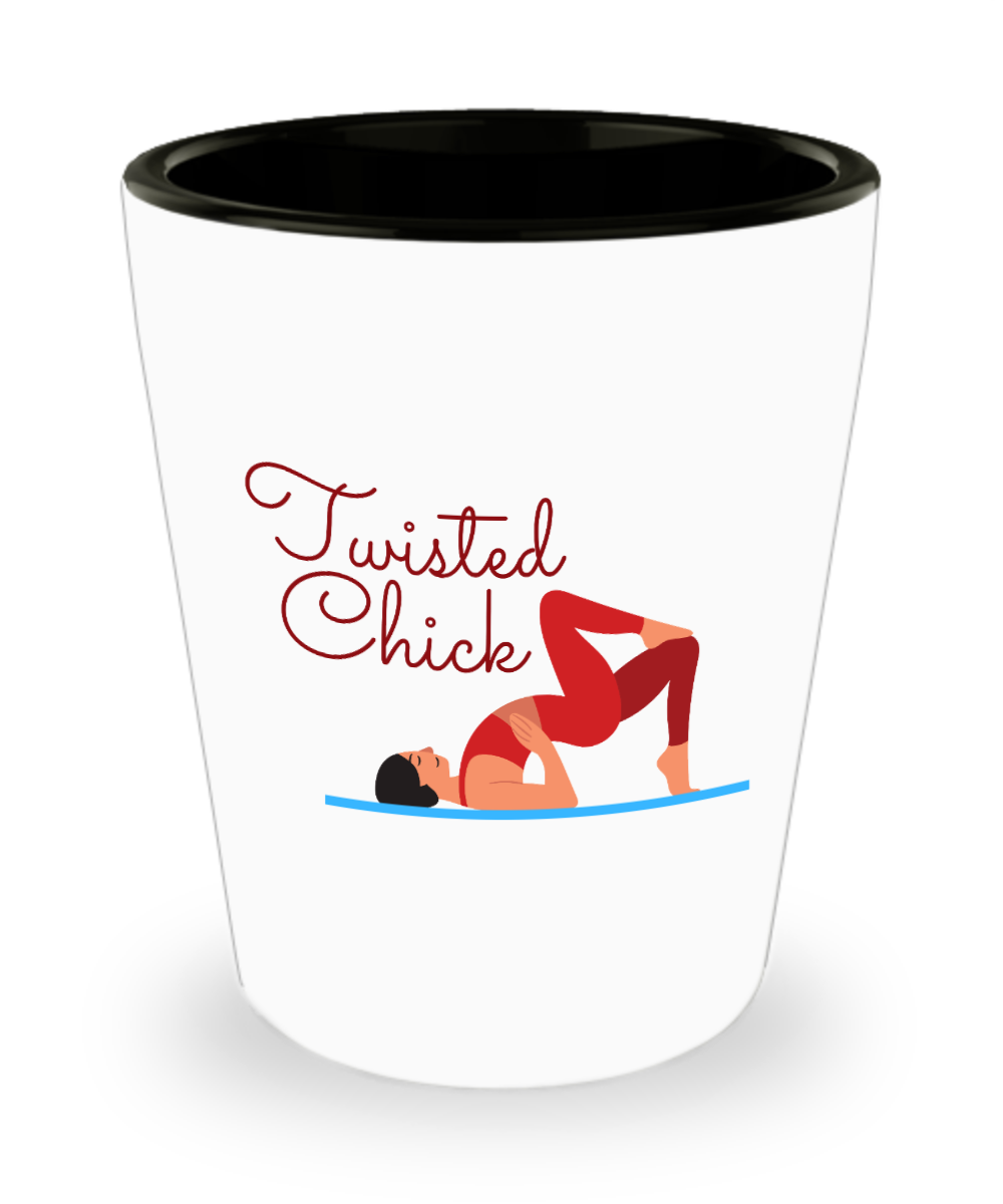 Yoga Gifts Twisted Chick Birthday Christmas Gift Idea For Women Shot Glass