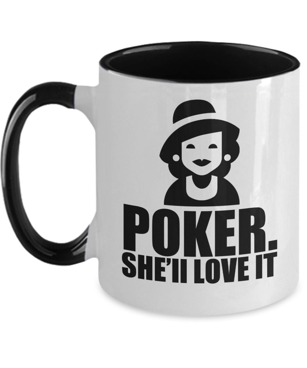 Poker Gifts Poker Shell Love It Birthday Christmas Gift Idea For Women Two Tone Coffee Mug 11oz