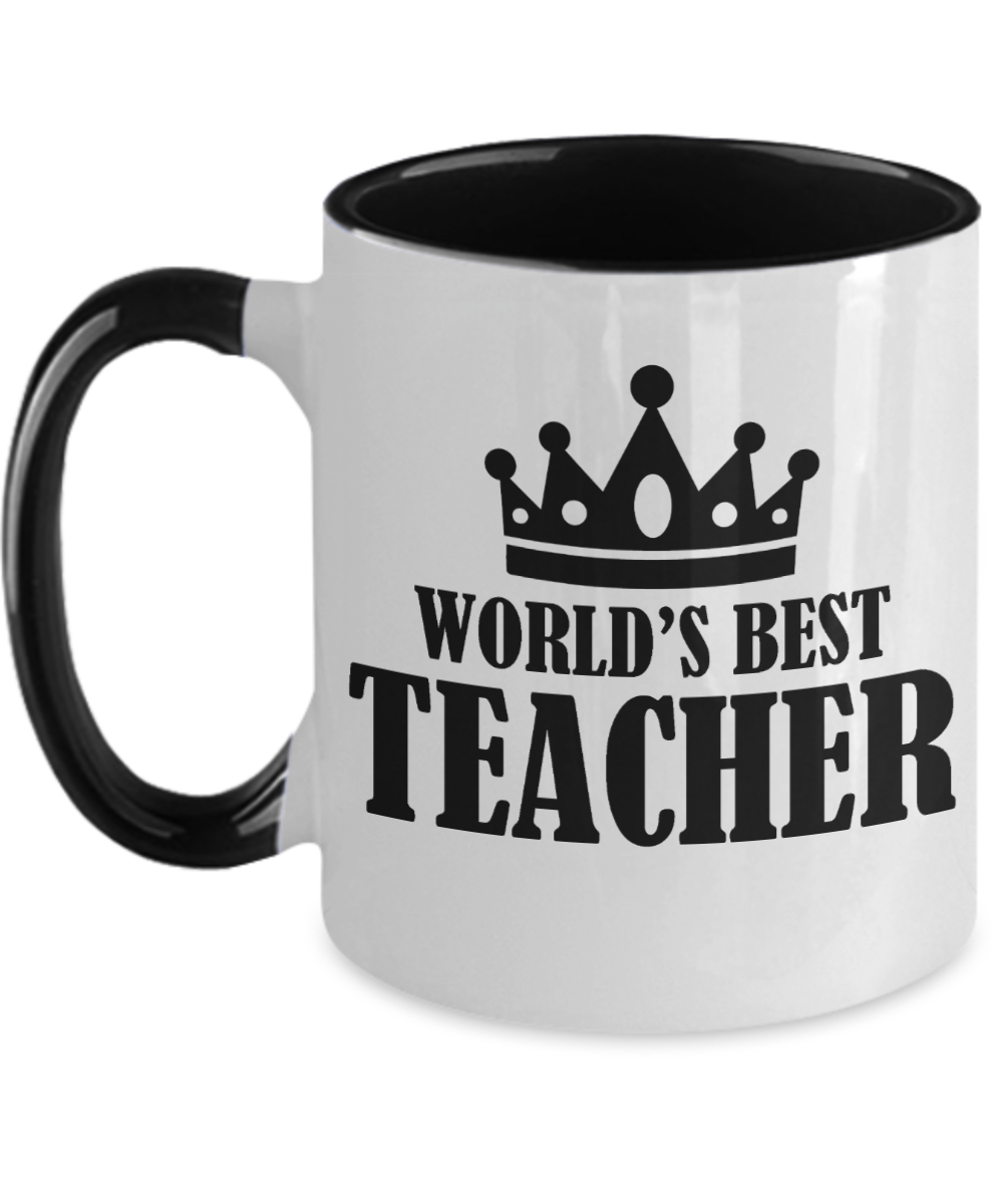 Teacher Gifts Worlds Best Teacher Birthday Christmas Gift Idea Two Tone Coffee Mug 11oz