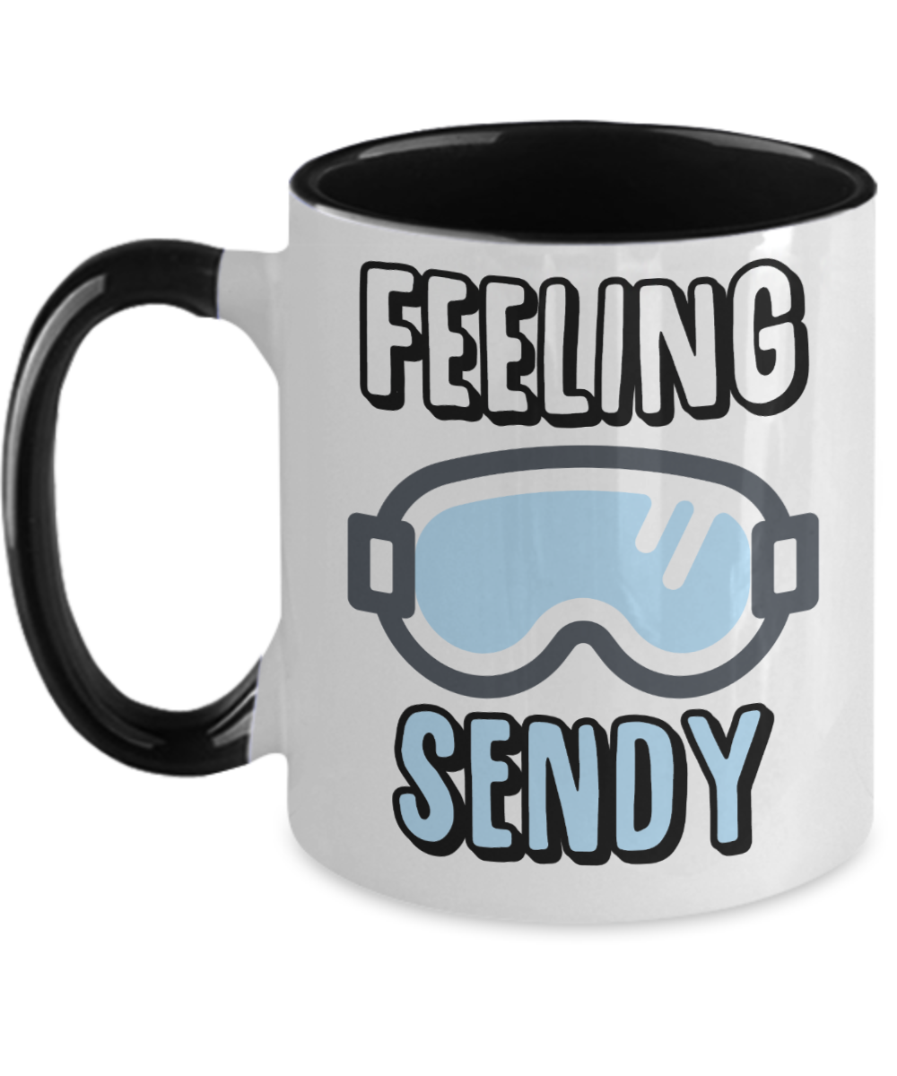 Skiing Gifts Feeling Sendy Birthday Christmas Gift Idea For Men Women Two Tone Coffee Mug 11oz