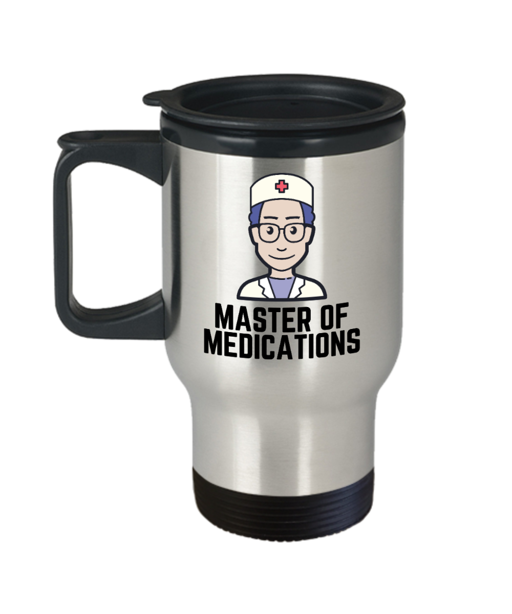 Pharmacist Gifts Master Of Medications Birthday Christmas Gift Idea For Men Women Travel Mug