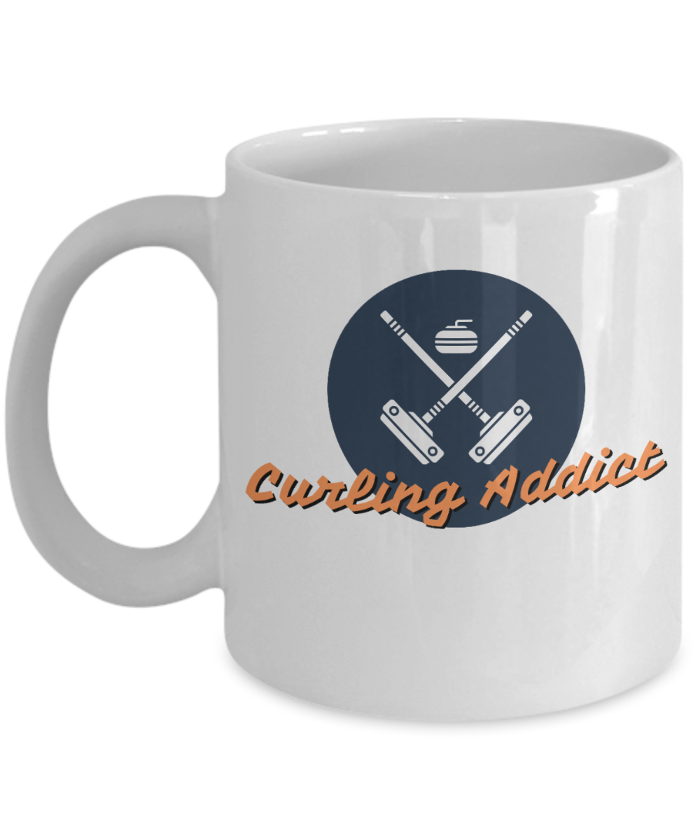 Curling Sport Gifts Coffee Mug Curling Addict Birthday Christmas Gift Idea For Men Women 11 oz or 15 oz