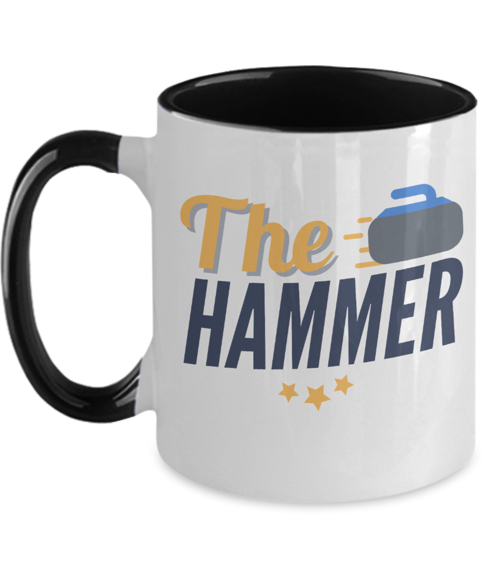 Curling Sport Gifts The Hammer Birthday Christmas Gift Idea Two Tone Coffee Mug 11oz