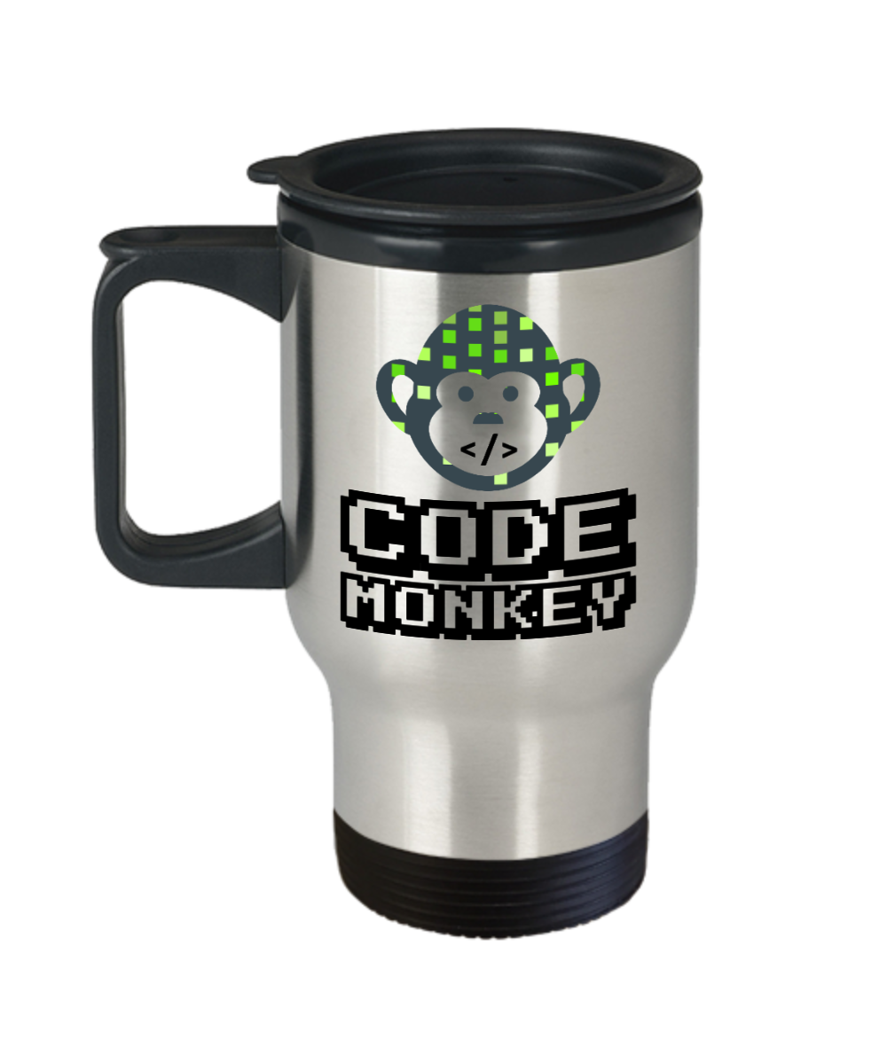 Computer Programming Gifts Code Monkey Birthday Christmas Gift Idea For Men Women Travel Mug