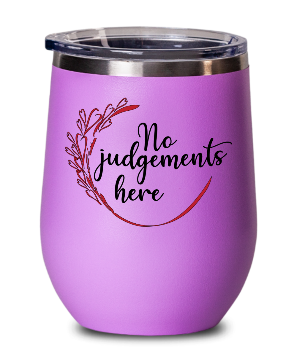 Gynecologist Gifts No Judgements Here Birthday Christmas Gift Idea Wine Glass