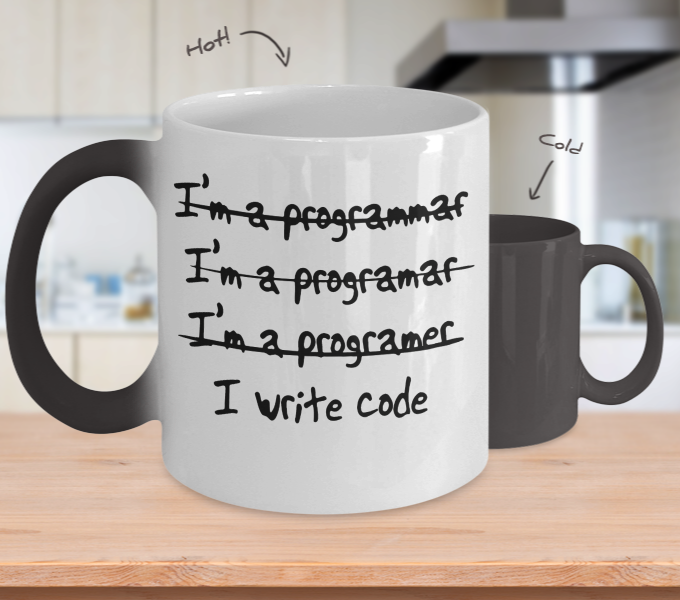 Programming Gifts I Write Code Birthday Christmas Gift Idea Color Changing Coffee Mug