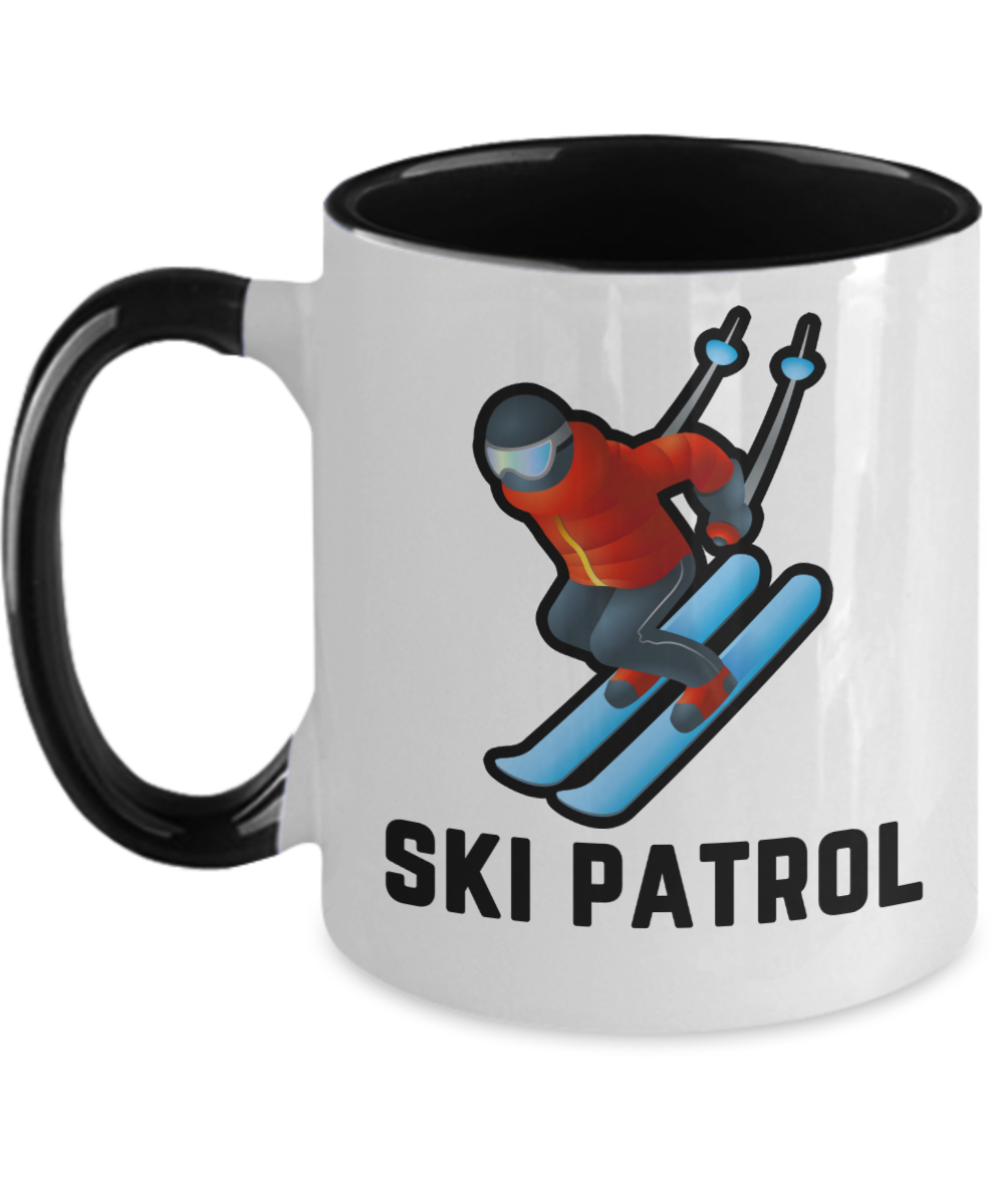 Skiing Gifts Ski Patrol Birthday Christmas Gift Idea For Men Women Two Tone Coffee Mug 11oz