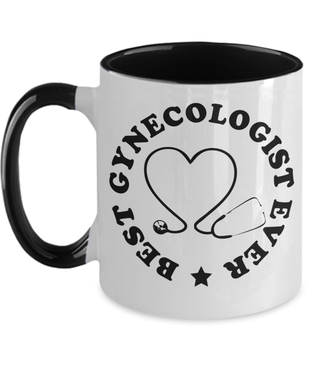 Gynecologist Gifts Best Gynecologist Ever Birthday Christmas Gift Idea Two Tone Coffee Mug 11oz