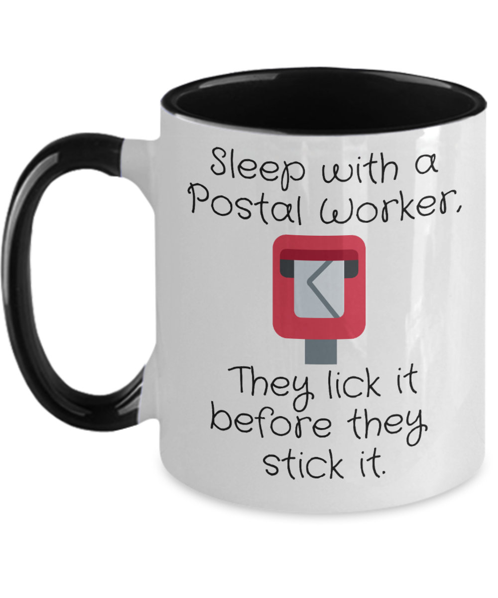 Postal Worker Gifts Sleep With A Postal Worker Gift Idea Two Tone Coffee Mug 11oz