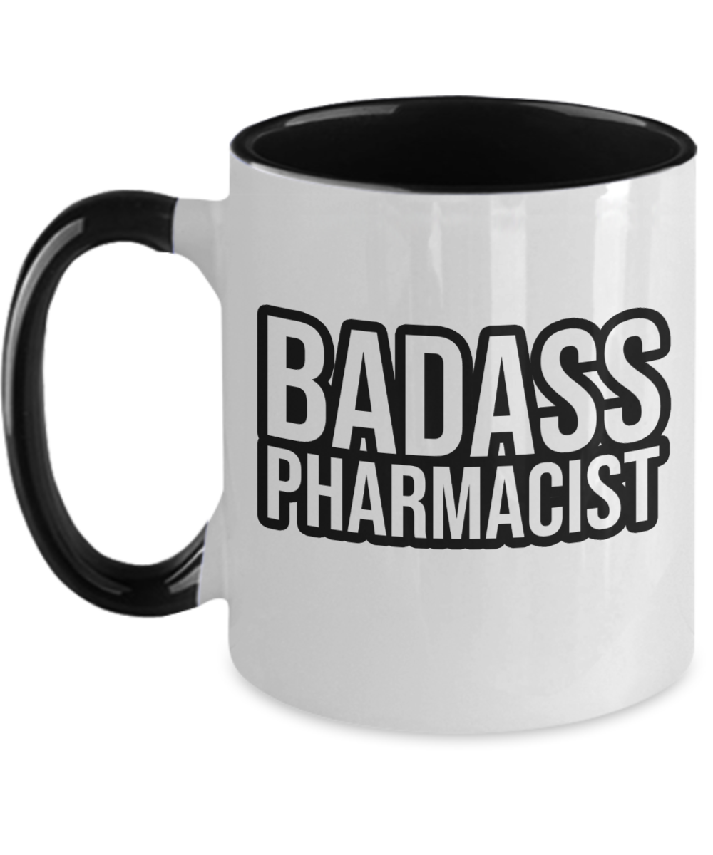 Pharmacist Gifts Badass Pharmacist Birthday Christmas Gift Idea Two Tone Coffee Mug 11oz