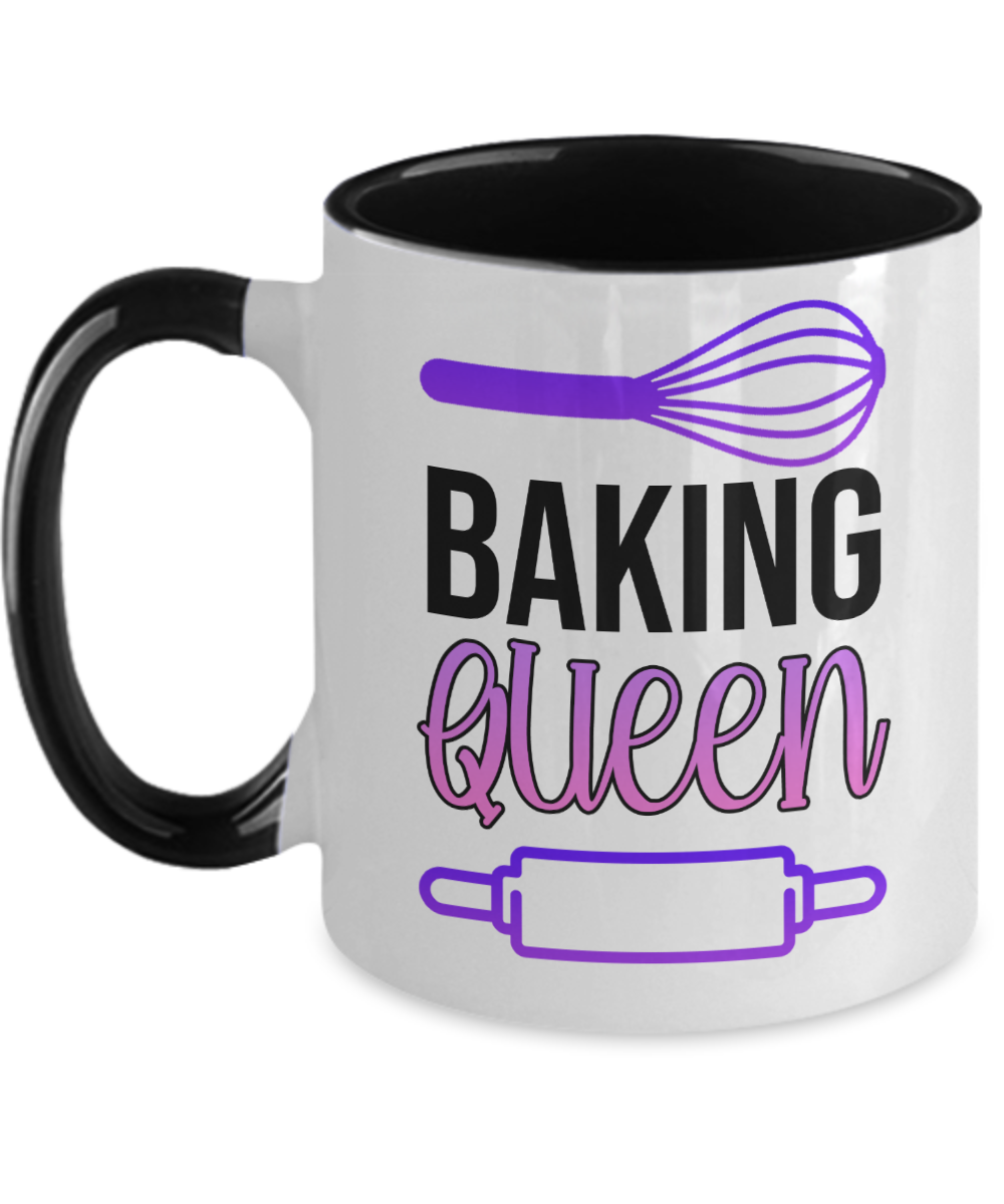 Baking Gifts Baking Queen Birthday Christmas Gift Idea For Women Two Tone Coffee Mug 11oz