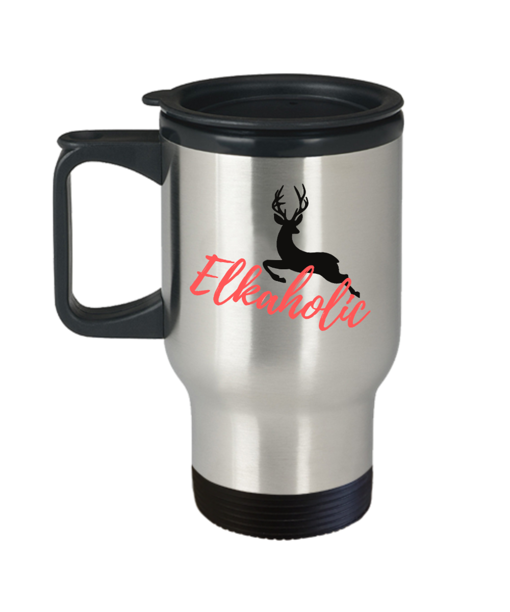 Hunting Gifts Elkaholic Birthday Christmas Gift Idea For Men Women Travel Mug